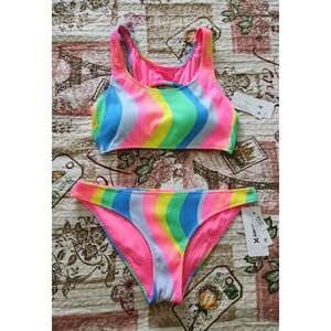 Hurley Juniors‎ Soft Waves Cutout Tie-Back Bikini Top Side- Strap Bikini Medium